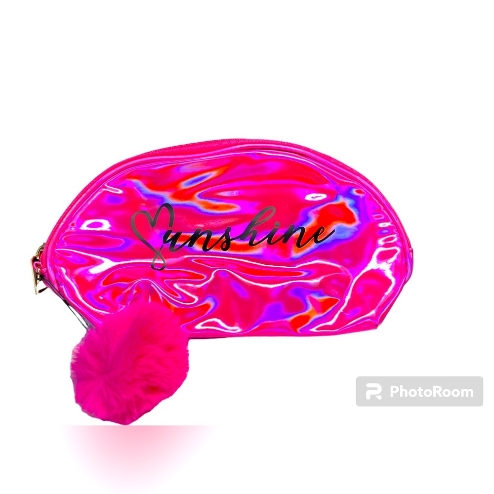2/20 NEON pink make up or travel bag, collapsible